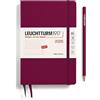 LEUCHTTURM1917 371022 Agenda settimanale 2025, Paperback B6+, copertina rigida, calendario 12 mesi, a righe, colore: rosso