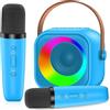 MicQutr Macchina Karaoke con 2 Microfono, Karaoke Portatile Bambini con Altoparlante Bluetooth, Microfoni Wireless Giocattolo Elettronico per Cantare, Regalo Bambina per Party, Compleanni, Feste