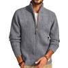 PJ PAUL JONES Cardigan maglione da uomo con cerniera completa, casual, colletto rialzato, lavorato a maglia a coste, Blu, S