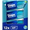 Tempo Protect - Confezione da 12 confezioni da 20 pacchetti x 9 salviette, fazzoletti di carta con agente antibatterico, lavabili in lavatrice