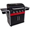 Char-Broil Gas2Coal 440 Hybrid Grill - Barbecue a Gas e Carbonella con 4 fuochi, Nero