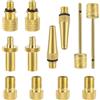 NQEUEPN 12pz Set di Adattatori per Valvole per Bicicletta, Ottone Kit di Adattatori per Valvole per Pneumatici Ago per Pompa a Sfera FV/AV AV/EV EV/FV Adattatore Ugelli Gonfiabili per Presta Schrader