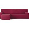 ECOMMERC3 | Copridivano Chaiselongue Braccio corto sinistro Bielastico traspirante - Copridivano Chaiselongue Colore Bordeaux Regolazione gomme e schiume di sostegno, protezione dall'usura