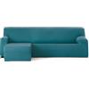 ECOMMERC3 | Copridivano Chaiselongue Braccio corto sinistro Bielastico traspirante - Copridivano Chaiselongue Colore Verde smeraldo Regolazione Gomme e Schiume di tenuta