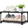 OLYREO Scarpiera a 2 Ripiani, Scarpiera Salvaspazio Slim Ingresso, Impilabile Scaffale per Scarpe in etallo Durevole per Armadio, Corridoio Soggiorno, Camera da Letto