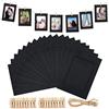 G2PLUS 20 Cornice di Carta per Foto,Portafoto Cornice in Cartone 11.5 * 15.5CM Cornici per Foto in Carta con Corda+Clip Set per la casa Scuola o la Festa Decorazione-Nero