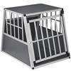 EUGAD Trasportino per Cani Auto in Alluminio, Box Trasporto Singolo 65x85x71cm Trasportino da Auto per Cane Media/Piccola, Leggero e Stabile Kennel Cane per Auto Viaggi Casa
