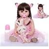 ZIYIUI Realistico Bambola Reborn Bambino 22 Pollici 55cm Bebe Reborn Ragazza Silicone Corpo Pieno Bambola Reborn Vero Neonato Regalo di Natale Giocattolo