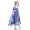Gridamea Vestiti Elsa Frozen Bambina, Anna Costume Princess Dress, Queen Costume per Bambini con Corona e Bacchetta per Feste/Cosplay/Matrimonio