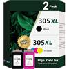 STONEMUSLE 305 305 xl 305xl Nero e Colore per Cartucce HP 305 Nero e Colore HP 305 xl inchiostro Stampante HP 305 DeskJet 2700 2710 2720 DeskJet Plus 4100 (Nero, Colore, 2 Pack)