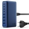 Feob 200W Caricatore USB C Multiplo, GaN III 8-Port 65W Laptop Caricabatterie PPS PD QC Alimentatore USB C Multipla Stazione di Ricarica mit USB A per MacBook Air/Pro Laptop iPhone Samsung SteamDeck-Blu