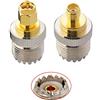 Greluma 2 Pezzi Adattatore Coassiale RF SMA Maschio e Femmina a UHF Femmina SO-239