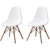Shiito | Modello Danimarca - Confezione da 2 sedie da pranzo in stile nordico | Eleganza e funzionalità nella tua casa | 45 x 55 x 80 - Colore bianco | con gambe in faggio