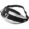 HSJFS Runner Bull Skull stampato Sport Crossbody Marsupio Casual Petto Bag, Bandiera americana bianca e nera., Taglia unica