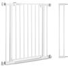 hauck Clear Step Autoclose 2 + Estensione da 9 cm, Bianco - Cancelletto Bambini Cani, Larghezza Regolabile da 84 a 89 cm, Alto 77 cm, Chiusura Automatica, Base Piatta, Apertura 2 Sensi con una Mano
