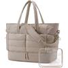 BAGSMART Borsa da viaggio grande da 38 l, borsa sportiva da donna con scomparto per scarpe, Weekender da donna, impermeabile, 47 x 21 x 39 cm, morbida e spessa, cammello, L, nan
