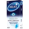 Akuel Natural+ Profilattici in Lattice Extra Lubrificati, 8 preservativi