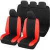 Auto Accessori Lupex Coprisedili Auto Compatibili con Panda Seconda 169 e Terza 319 serie, Tessuto Policotone, set completo (Nero - Rosso con schienale posteriore 60e40)