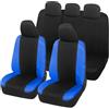 Auto Accessori Lupex Coprisedili Auto Compatibili con Panda Seconda 169 e Terza 319 serie, Tessuto Policotone, set completo (Nero - Blu Royal con schienale posteriore 60e40)
