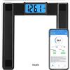 Vitafit 250kg Bilancia Pesapersone Digitale Intelligent con Peso e BMI, Professionale Bluetooth Bilancia Pesa Persona Digitale con App, Vetro Temperato da 8mm con Piattaforma Extra Larga, Nero