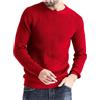 Mymyguoe Maglione invernale da uomo a coste, casual, slim fit, maglione invernale caldo, maglia fine, maglione lavorato a maglia a maniche lunghe, Colore: rosso, XL