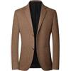 NBNX Giacca da uomo casual slim fit 2 bottoni giacca classica monopetto giacca da lavoro giacca da ufficio formale smoking giacca sportiva primaverile giacca per il tempo libero, Beige, XXXL