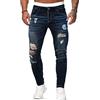 HUNGSON Jeans skinny da motociclista elasticizzati strappati aderenti aderenti pantaloni in denim, 36, 2 Drakblueripped, Blu