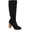 FGUUTYM Stivaletti da donna con tacco, in pelle scamosciata, eleganti, da donna, con tacco alto, con chiusura lampo, taglia 36-43, Nero , 43