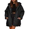 OBiQuzz Piumino da donna, leggero, trapuntato, giacca invernale imbottita, calda trapuntata, con cappuccio, per le mezze stagioni, cappotto invernale, per le attività all'aria aperta, con cappuccio, giacca a