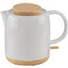 Kvota Bollitore elettrico in ceramica con coperchio in legno, 1 litro, bianco - Design moderno 1200 W, 220 V, 50-60 Hz. Tea kettle ceramic and wood electrish white 1 l moderno