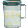 Litinliv Brocche per Acqua, 2000 ml Brocca in Plastica con Coperchio e Maniglia, senza BPA, Brocca da Frigo Trasparente per Casa, Brocca per Bevande per Limonata, Succo Freddo, Latte (Verde)