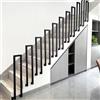 T-ZBDZ Ringhiera per Scale Interne a u, Corrimano per Scale Interne, Ringhiera a forma di u in Ferro, Parapetto Scala Esterni, per Corridoio Ingresso Terrazza, Nero (Montaggio Laterale, 55cm)
