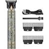 IONOMAT Trimmer Barba e Capelli con Zoccoli 1.5, 2, 3, 4 mm - Batteria USB - Drago, Buddha, Barber, Vintage T9 (Tondosa Drago Argento)