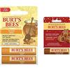 Burt's Bees Balsamo labbra idratante naturale, miele con cera d'api, confezione da 2 tubetti - 4.25g & drantante Al Gusto Caramello Salato Edizione Limitata, Con Cera D'Api e Vitamina E