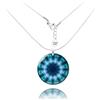Dragon Porter Pendente con Ajustable Acciaio Inossidabile Collana Catena Rotondo o Ovale Mandala Design Boho; Gioielli per Donne (Stile 10 - Blu)