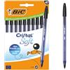 BIC Penne a Sfera Cristal Soft con Punta Media (1,2 mm) e Inchiostro Softline - Nero, Confezione da 10