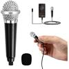 Jinlaili Mini microfono, piccolo microfono per karaoke, microfono vocale portatile con cavo universale da 3,5 mm, mini microfono portatile con cavo metallico, per telefono cellulare, laptop, notebook