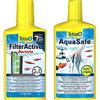 Tetra Filteractive 250 Ml Contiene Batteri Vivi Che Attivano Il Filtro E Batteri Che Riducono L'Accumulo di Impurità & Aquasafe, Rende L'Acqua del Rubinetto Sicura, Neutralizza Le Sostanze Dannose