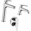 Jacuzzi Set rubinetti Lucente Jacuzzi | Rubinetteria Lavabo alto e bidet per piletta click clack con incasso doccia due uscite con deviatore