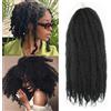 XIIMENALU Marley Twist Braiding Hair Afro Kinky Curly Marley Twist Crochet Hair Marley Twist Hair Long Cuban Twist Hair Marley Hair Extensions Synthetic Crochet Braids (1b, 12inch/3packs)