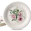 GREENBOX 8 piatti di carta per compleanni, 23 cm, rose ed eucalipto, stoviglie per feste, senza plastica, stoviglie usa e getta, decorazione JGA