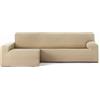 ECOMMERC3 | Copridivano Chaiselongue Braccio Lungo Sinistra Bielastico Traspirante - Copridivano Chaiselongue Colore Beige Regolazione Gomme e Schiume di Tenuta, Protezione contro l'usura