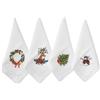 HCRAFT Set di 4 tovaglioli di stoffa ricamati in cotone, 45,7 x 45,7 cm, quadrati, per sala da pranzo, lavabili in lavatrice, tovaglioli natalizi, ottime idee regalo