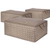 Compactor Set di 3 Borse Porta Piumoni DAMAN Beige, Marrone, 70x50x30 cm, Soft Storage