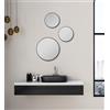 Talos Picasso Specchio Nero Ø 25cm - Specchio da parete rotondo con cornice in alluminio per bagno - Specchio elegante e funzionale per un ambiente elegante.
