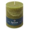 Spaas - Candela pilastro in stile rustico, 100/130 mm, 95 ore, verde oliva