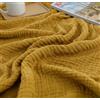 KyraHome Coperta in mussola di cotone 100% biologico, 140 x 152 cm, per divano, adulti, tinta a mano, traspirante, morbida e leggera, per adulti, per tutte le stagioni (giallo senape)
