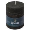 Spaas - Candela pilastro in stile rustico, 80/110 mm, 65 ore, nero