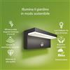 Philips Lighting Philips LED Bustan Applique ultraefficiente 3,8W 2700K Antracite HV con rilevatore di movimento, confezione doppia