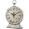 Stonebriar Orologio da Tavolo con Numeri Romani e Finitura Anticata, Metallo, Bianco Consumato, 33 cm